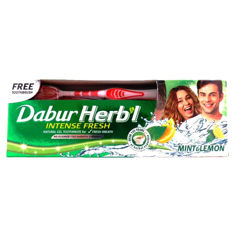Зубная паста-гель Хербл Мята и Лимон Dabur, 150 г. + зубная щётка