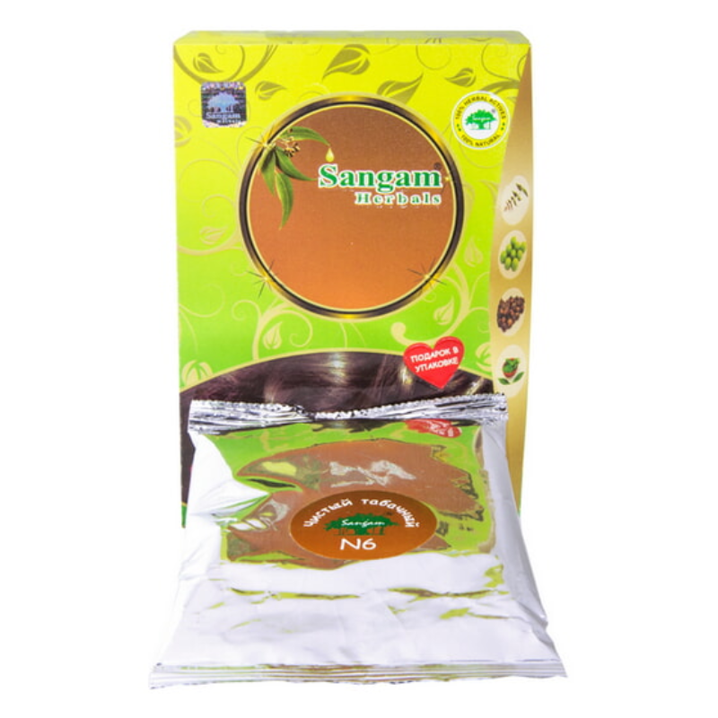 Натуральная краска для волос N6 Чистый табачный, 100 г.