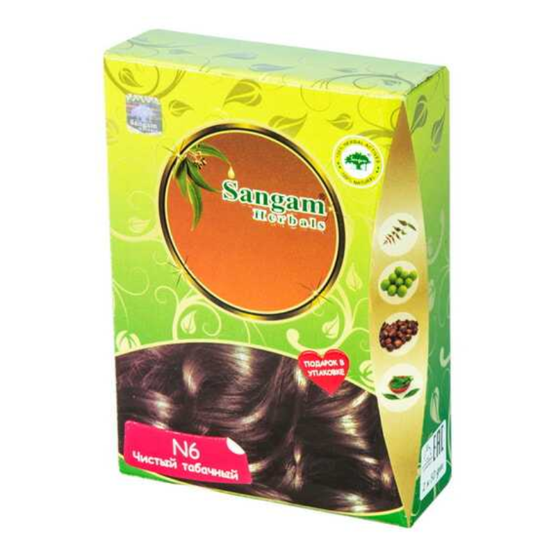 Натуральная краска для волос N6 Чистый табачный, 100 г.