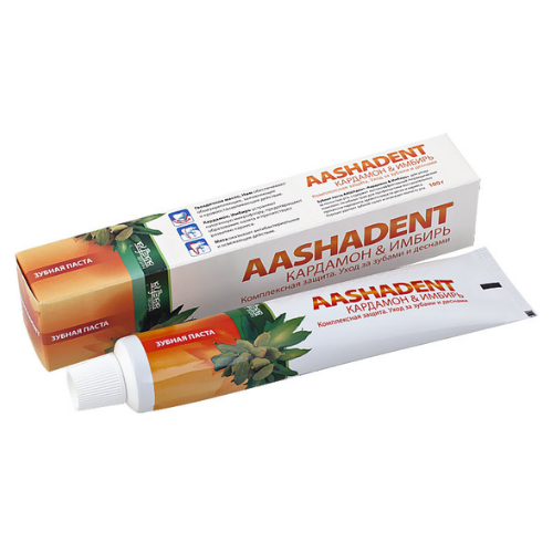 Натуральная зубная паста Аашадент Кардамон-Имбирь Aasha Herbals, 100 г.