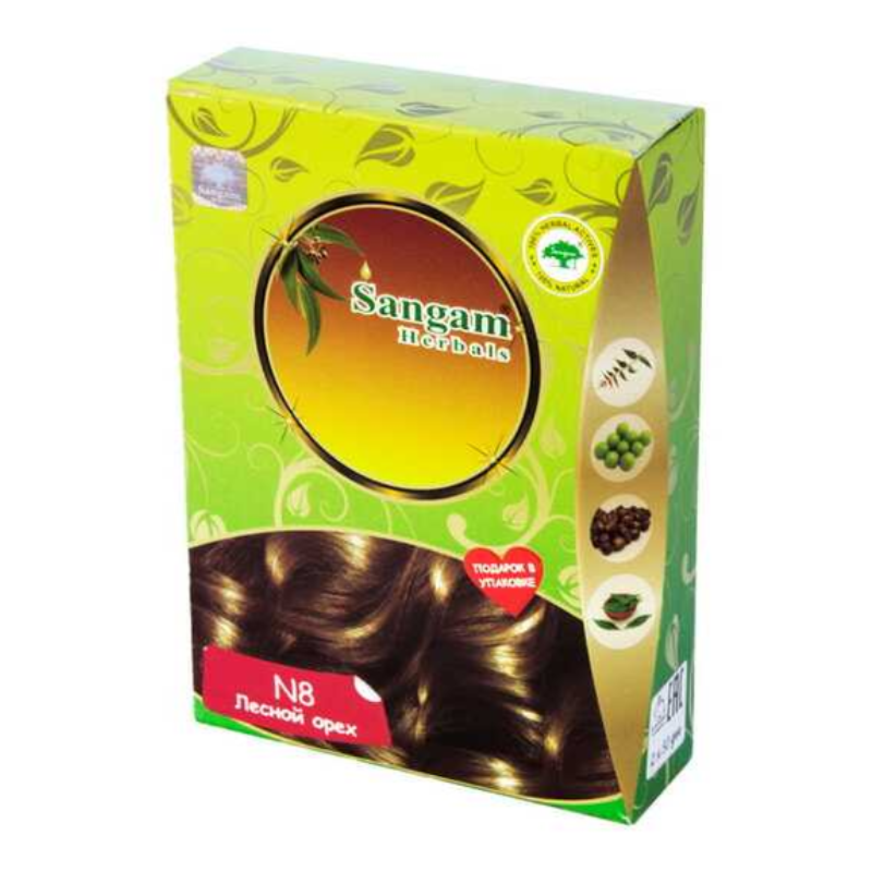 Натуральная краска для волос №8 Лесной орех, 100 г.
