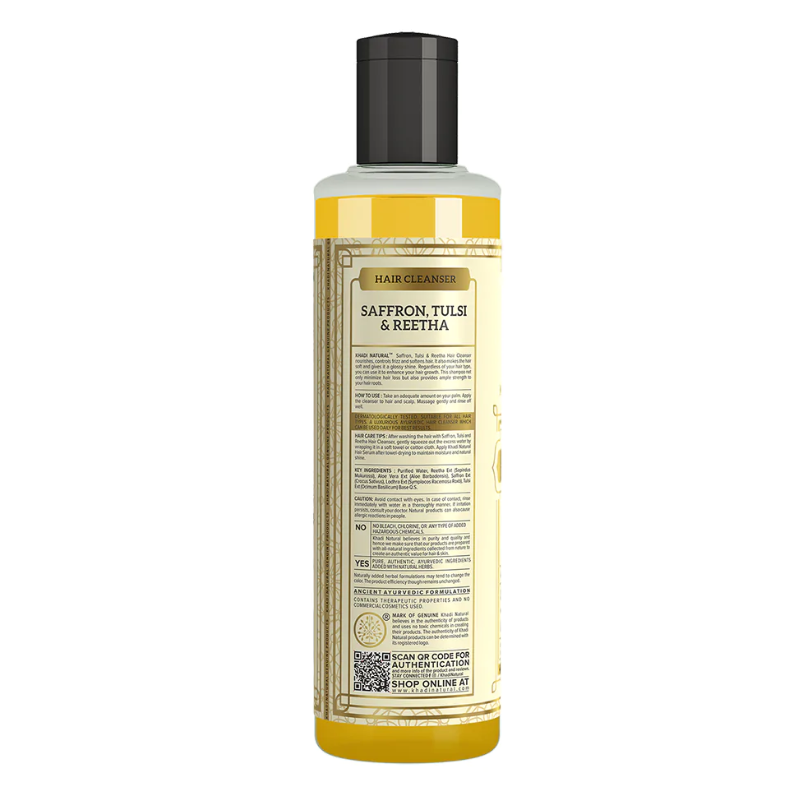 Шампунь «Шафран, Тулси и Ритха» Khadi Natural, 210 мл.