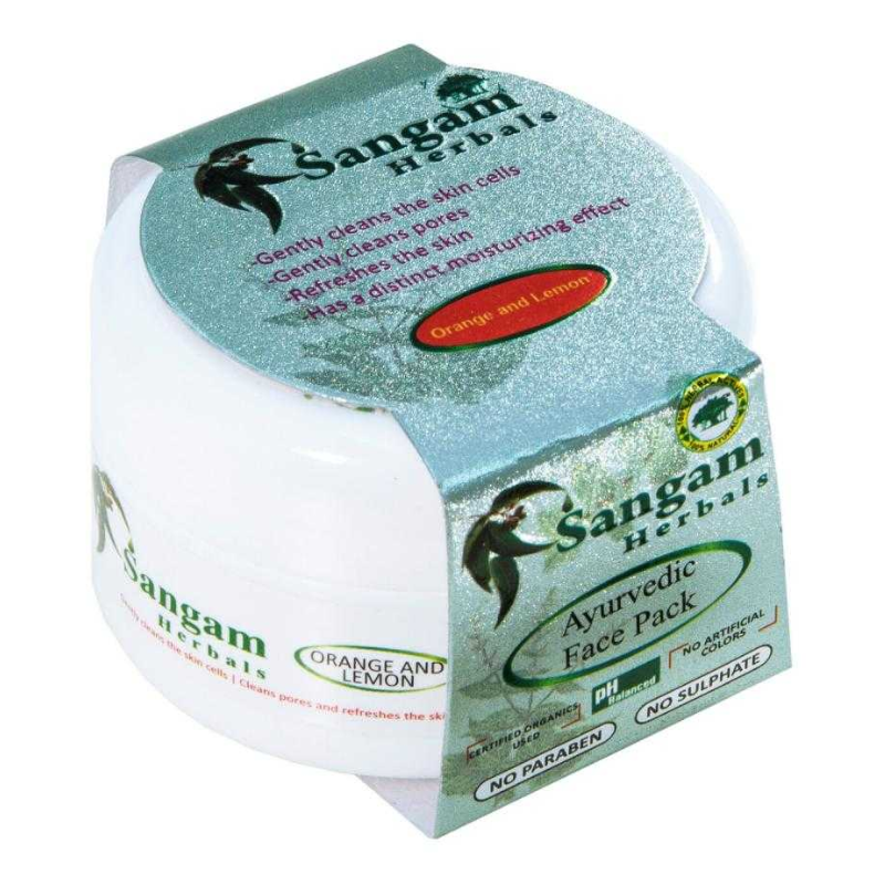 Аюрведическая сухая маска для лица «Апельсин и Лимон» Sangam Herbals, 40 г.