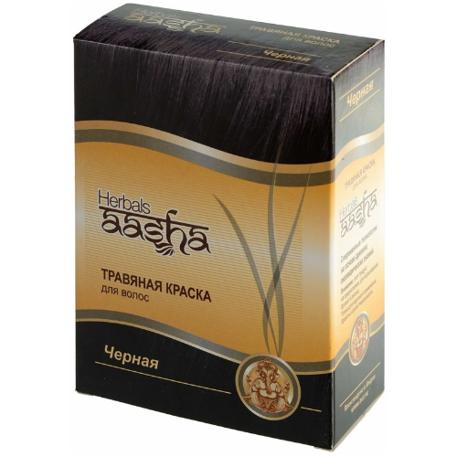 Травяная краска для волос черная Aasha Herbals, 60 г.