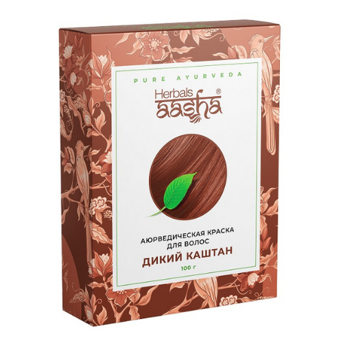 Аюрведическая краска для волос Дикий каштан Aasha Herbals, 100 г.