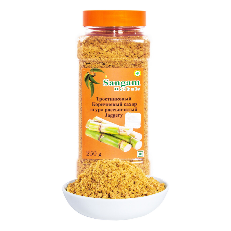 Сахар Гур рассыпчатый тростниковый Sangam Herbals, 250 г.