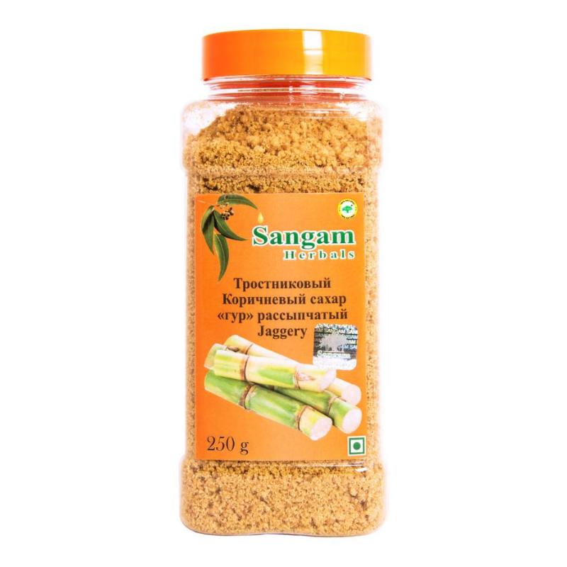 Сахар Гур рассыпчатый тростниковый Sangam Herbals, 250 г.