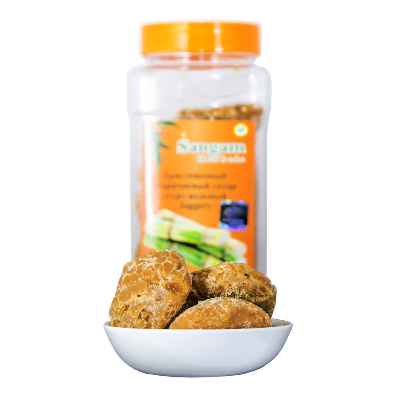 Сахар Гур цельный тростниковый Sangam Herbals, 250 г.