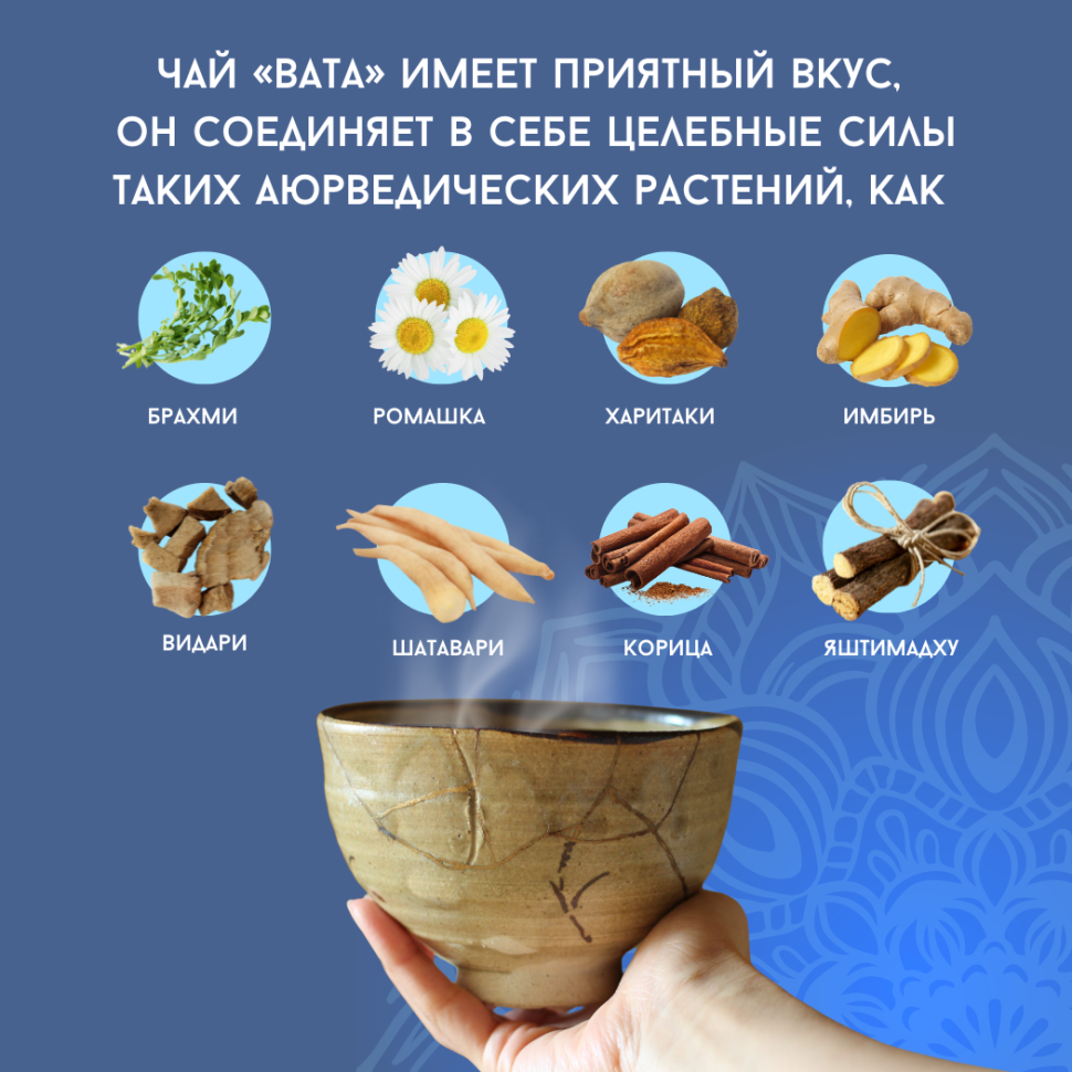 Аюрведический балансирующий чай Вата Agnivesa, 100 г.