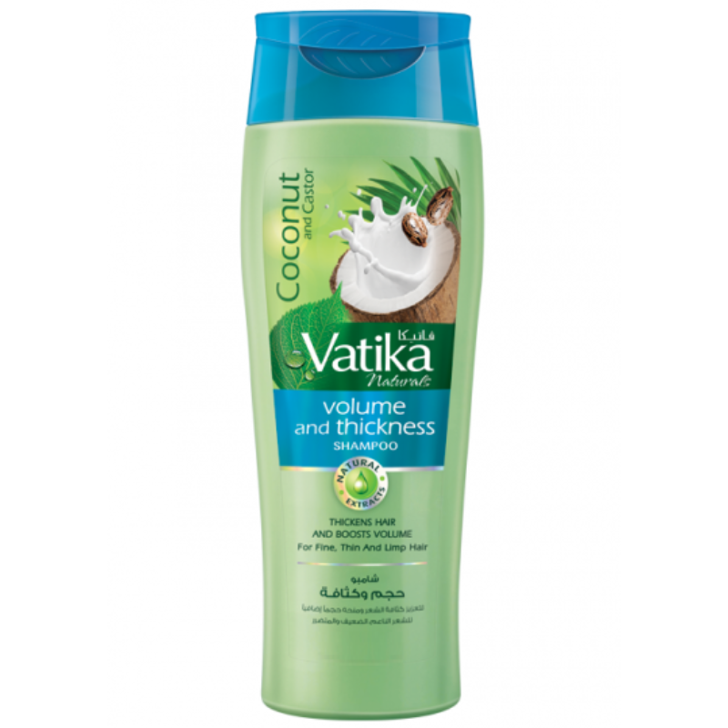 Шампунь Объём и толщина Кокос и Касторовое масло Dabur Vatika, 200 мл.