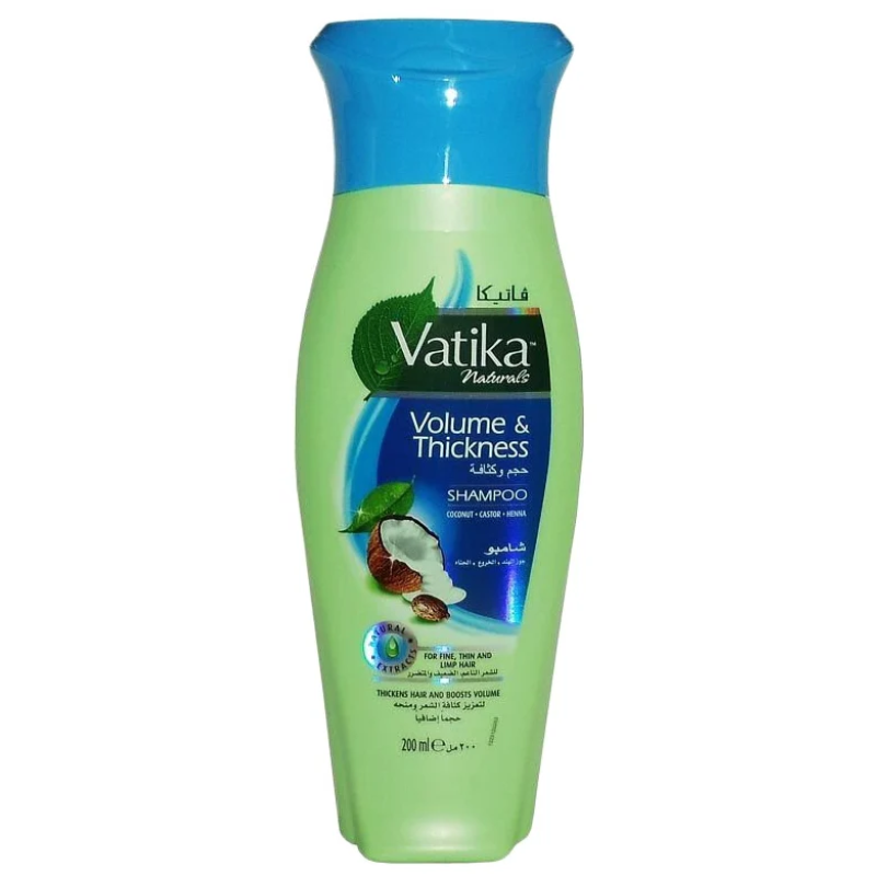 Шампунь Объём и толщина Кокос и Касторовое масло Dabur Vatika, 200 мл.